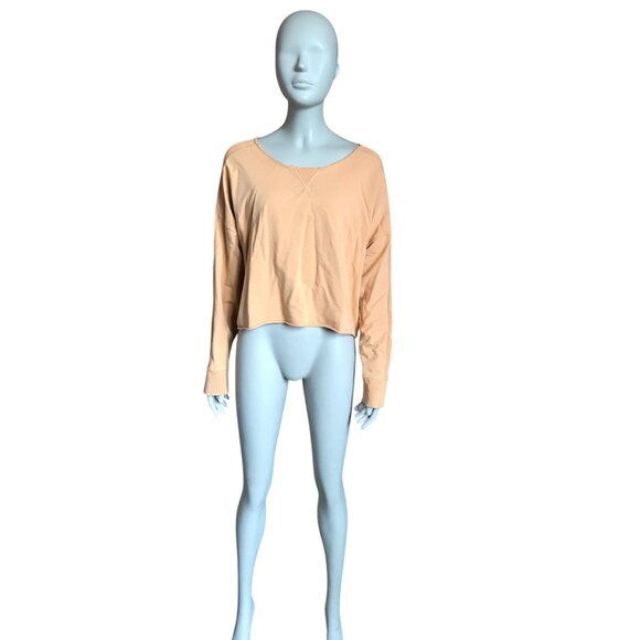 Aerie Offline Orange Cropped Long Sleeve Top - Picture 1 of 5